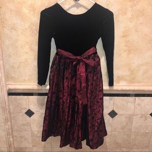 BONNIE JEAN GIRLS DRESS VINTAGE BLACK VELVET SZ 8